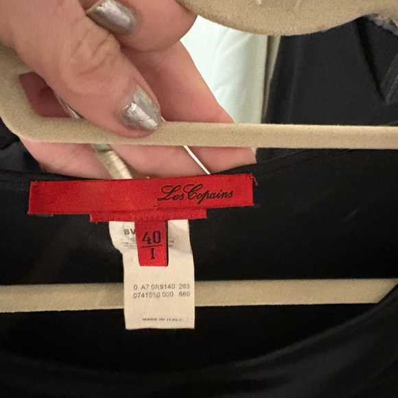 Les Copains Black draped cowl neck top made in Italy stretch long sleeve minimal - Picture 6 of 6